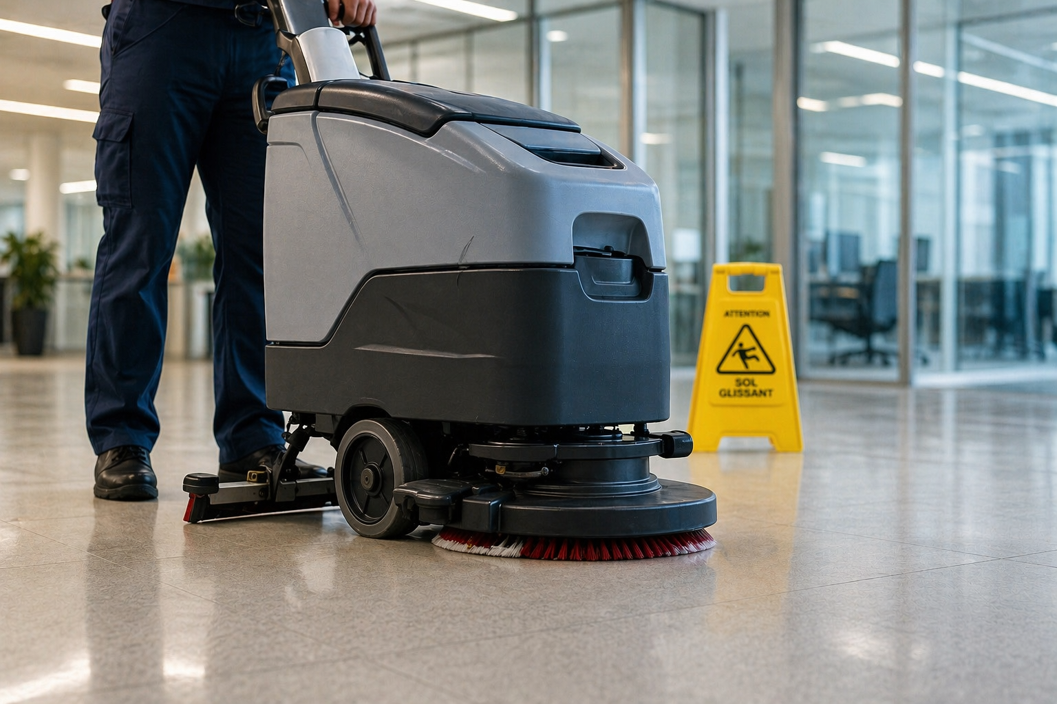 Autolaveuse professionnelle en action